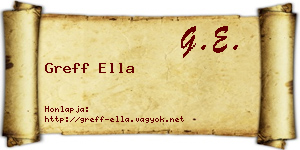 Greff Ella névjegykártya